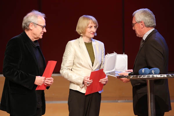 Walter Adler, Gesine Schmidt, Preisträger Hörfunk, Landesbischof i. R. Dr. Ulrich Fischer